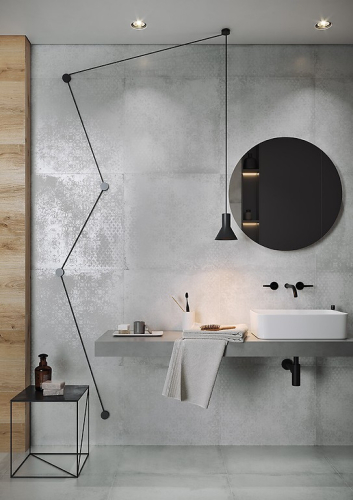 Cersanit Stormy white, grey carpet dekorlap 59,3x59,3 cm