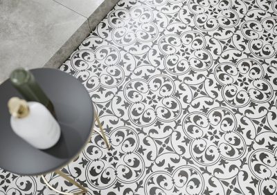 Cersanit Patchwork Concept clover grey pattern 29,8x29,8 cm padlólap