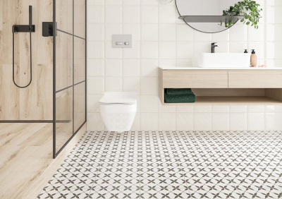 Cersanit Patchwork Concept clover grey pattern 29,8x29,8 cm padlólap