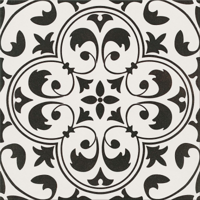 Cersanit Patchwork Concept clover black 29,8x29,8 cm padlólap