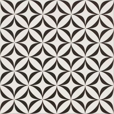 Cersanit Patchwork Concept clover black 29,8x29,8 cm padlólap