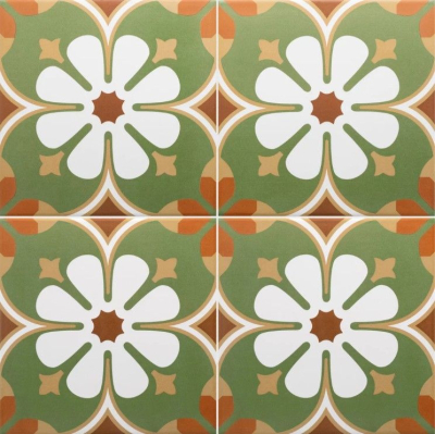 Equipe Rivoli Paris white, green, terre padlólap 20x20 cm