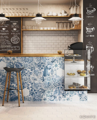 Equipe-hexatile Hexatile Hexa tile17,5x20 cm matt padlólap, gris, blanco