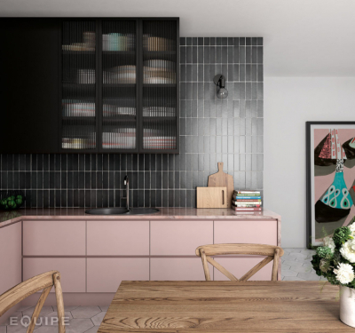 Equipe Magma 13,2x13,2cm coral pink black coal, aquamarine csempe