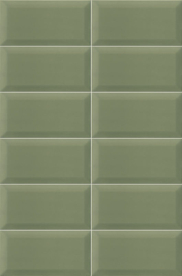 Mainzu Plus Bissel -Bissel  Green  Olive fényes 10x20cm fali csempe