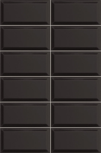 Mainzu Plus Bissel -Bissel  Negro fényes 10x20cm fali csempe