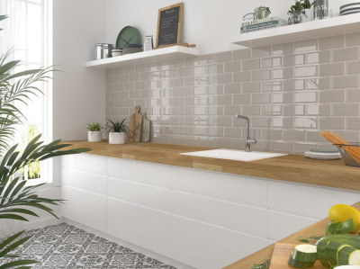 Mainzu Plus Bissel Bisel blanco brillo 10x30cm csempe