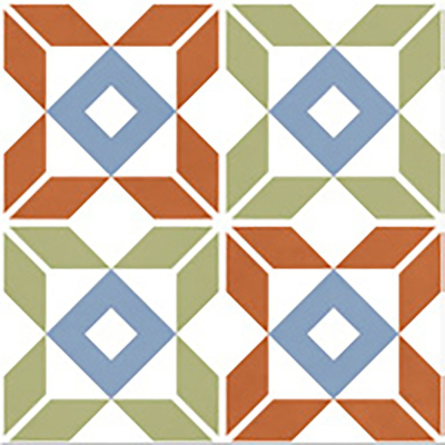 Ribesalbes Cuba-Geometry hex 15x17,3 cm padlólap, színes, fekete/fehér