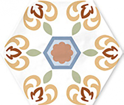Ribesalbes Cuba-Geometry hex 15x17,3 cm padlólap, színes, fekete/fehér