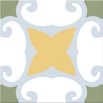 Ribesalbes Cuba-Geometry Cuba20x20 cm porcelán padlólap, színes, fekete/fehér