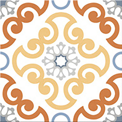 Ribesalbes Cuba-Geometry Cuba20x20 cm porcelán padlólap, színes, fekete/fehér