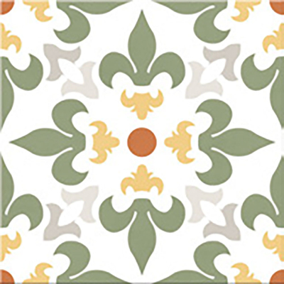 Ribesalbes Cuba-Geometry Cuba20x20 cm porcelán padlólap, színes, fekete/fehér