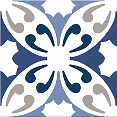 Ribesalbes Cuba-Geometry Cuba20x20 cm porcelán padlólap, színes, fekete/fehér