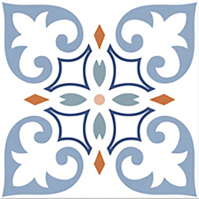 Ribesalbes Cuba-Geometry Cuba20x20 cm porcelán padlólap, színes, fekete/fehér
