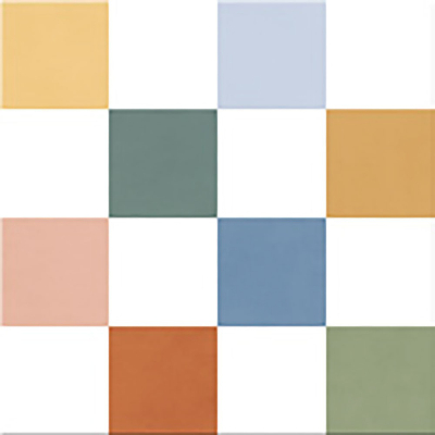 Ribesalbes Cuba-Geometry Cuba20x20 cm porcelán padlólap, színes, fekete/fehér