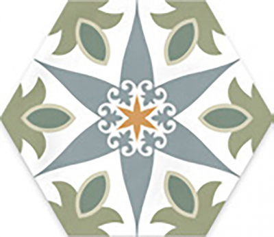 Ribesalbes Cuba-Geometry Cuba20x20 cm porcelán padlólap, színes, fekete/fehér