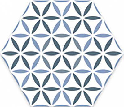 Ribesalbes Cuba-Geometry Cuba20x20 cm porcelán padlólap, színes, fekete/fehér