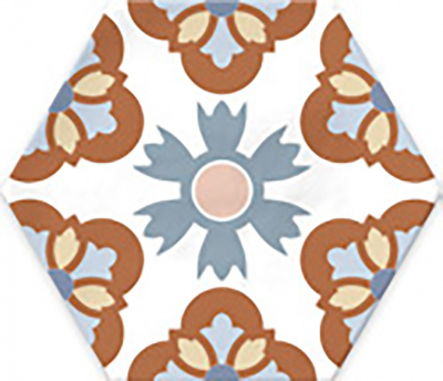Ribesalbes Cuba-Geometry Cuba20x20 cm porcelán padlólap, színes, fekete/fehér