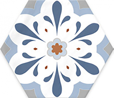 Ribesalbes Cuba-Geometry Cuba20x20 cm porcelán padlólap, színes, fekete/fehér