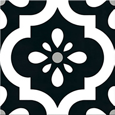 Ribesalbes Cuba-Geometry Cuba20x20 cm porcelán padlólap, színes, fekete/fehér