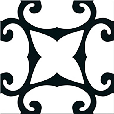 Ribesalbes Cuba-Geometry Cuba20x20 cm porcelán padlólap, színes, fekete/fehér