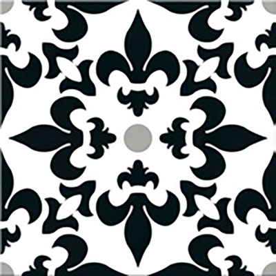 Ribesalbes Cuba-Geometry Cuba20x20 cm porcelán padlólap, színes, fekete/fehér