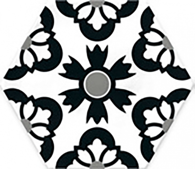 Ribesalbes Cuba-Geometry Cuba20x20 cm porcelán padlólap, színes, fekete/fehér