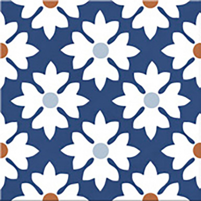Ribesalbes Cuba-Geometry Cuba20x20 cm porcelán padlólap, színes, fekete/fehér