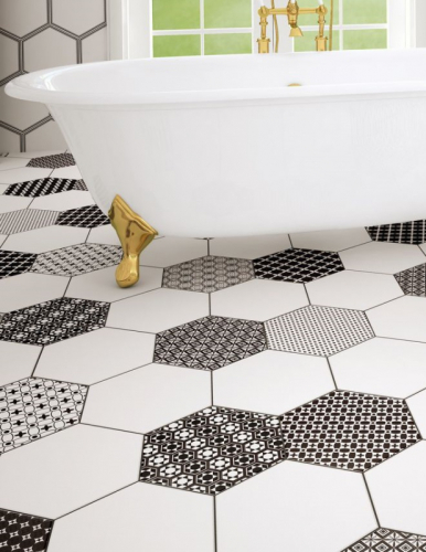 Realonda Grazia Opal white 28,5x33cm fehér/matt hexagon padlólap