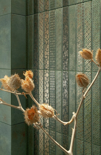 Tubadzin-Arte Vinaros Alaplap green és a beige 29,8x74,8 cm csempe