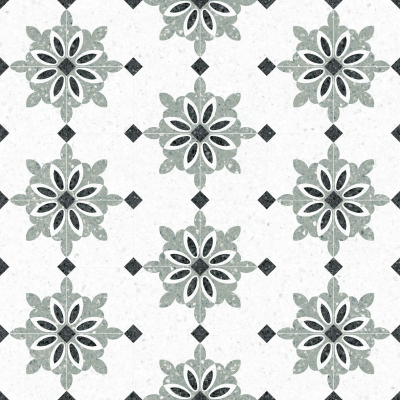 Vives Octogono Taco Bastia negro, verde, beige, rojizo 4x4cm kiskocka