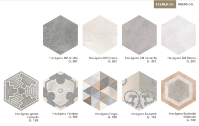 Vives Rift hexagono 23x26,6 cm egyszínű padlólap