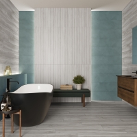 AMB_RLV.HELSINKI_PERLA_60X120-HELSINKI_GRIS_20X120-CROMATICA_CIELO_30X90-2 Ecoceramic Helsinki