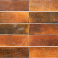 Equipe Hanoi burnt red6,520 cm téglalap csempe  egyedi színharmonizálással tervezett enteriőrökbe Equipe Hanoi 6,5x20cm fali csempe