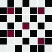 Michelle white-black mosaic 20x20 Konskie Michelle Black-White