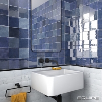 Rquipe Artisan Colonial Blue 13,2x13,2cm fényes,fürdőszobai sötét kék csempe Equipe Equipe Artisan – prémium fényes csempe komplett rendszerrel