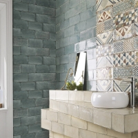 Mainzu esenzia 15x30cm fürdőszobai vintage csempe patchwork mintával Mainzú Esenzia 15x30cm fali csempe