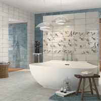 Esenzia 15x30cm fürdőszobai vintage csempe növényi ornamentikával Mainzú Esenzia 15x30cm fali csempe