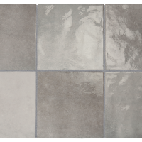 Equipe ArtisanAlabaster 13,2×13,2 cm szürke,fényescsempe – szürke tónusok elegáns kombinációjával Equipe Equipe Artisan – prémium fényes csempe komplett rendszerrel