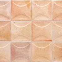 Equipe Hanoi arco pink 10x10cm   strukturált dekor csempe  fény-árnyék játék művészi felületen Equipe Hanoi 6,5x20cm fali csempe